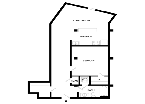 Immense Floor Plan | 733 Sq. Ft. at Mayton Transfer Lofts, Petersburg